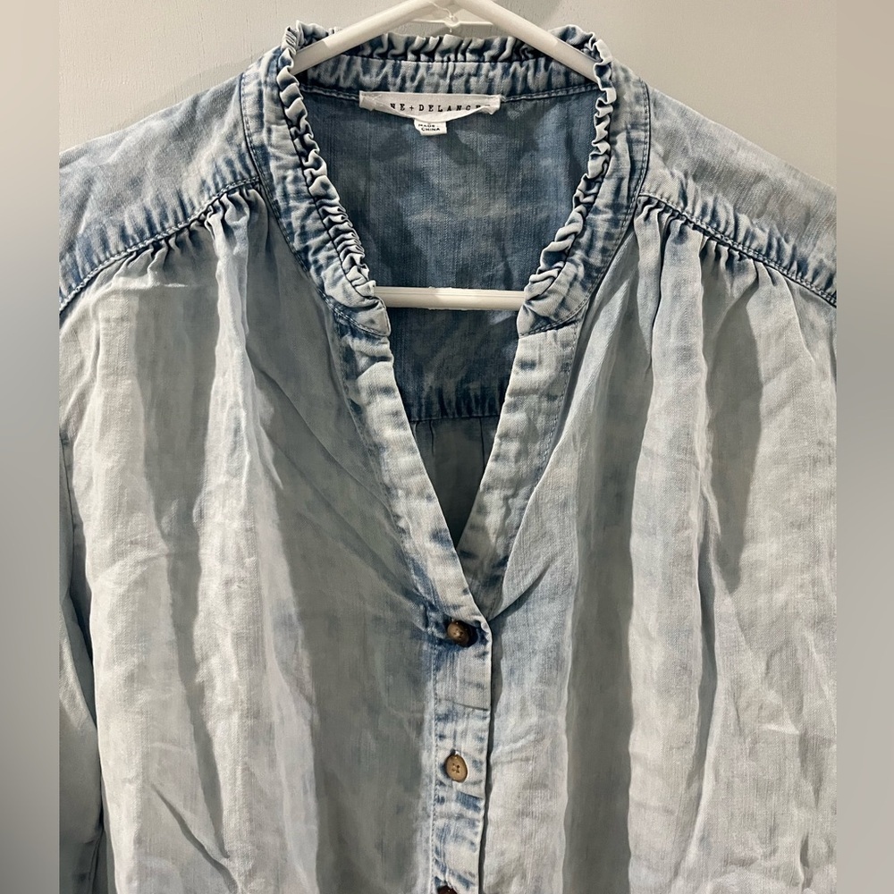Jane and Delancey Light Blue Button-Up Blouse, size small - Picture 2 of 4
